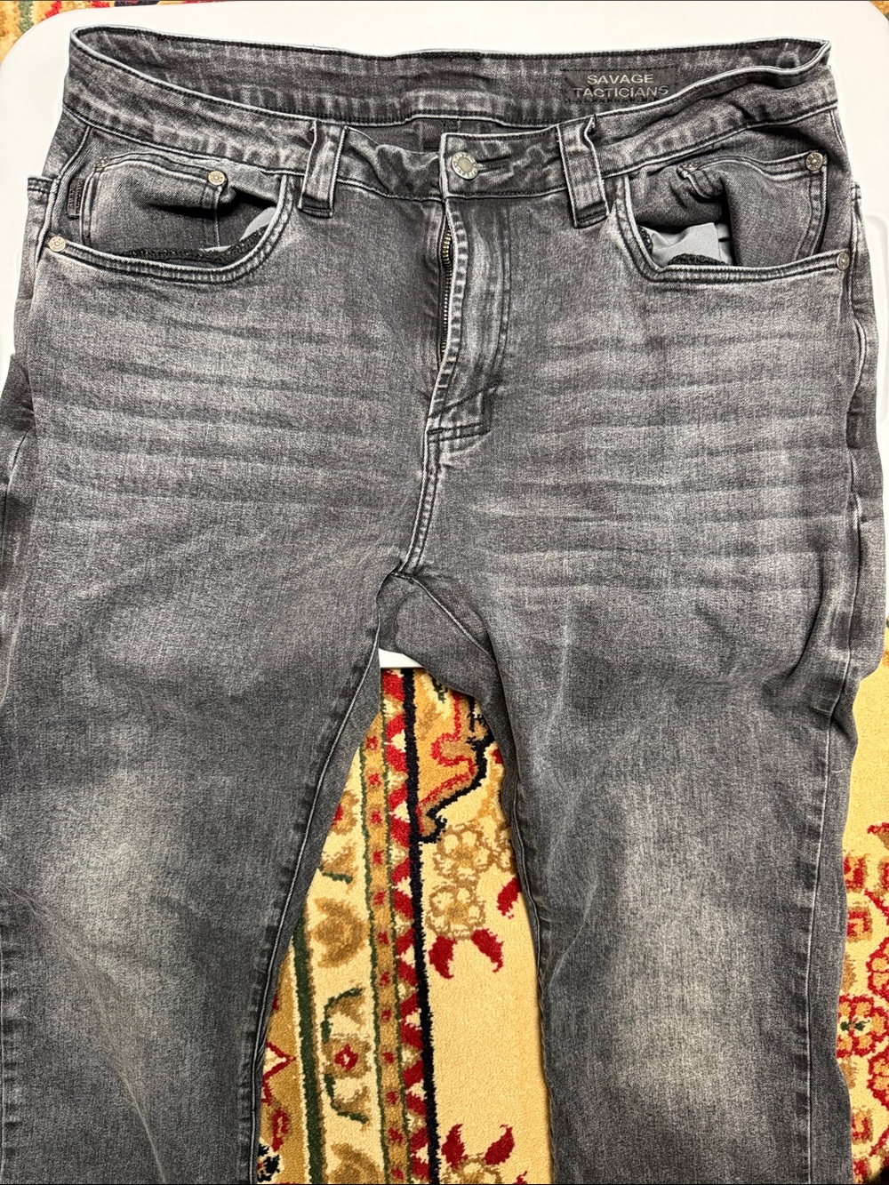 Savage Tacticians Men's Relaxed Jeans — Washed Grey